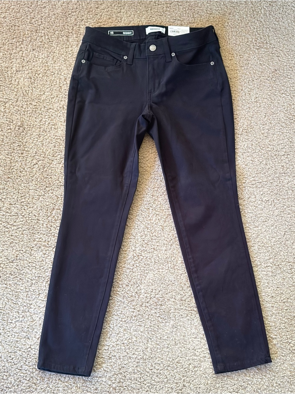 NWT Sonoma Goods for Life Black Skinny Jeans Supersoft Mid-Rise Stretch SIZE 4S